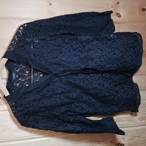 Elements Lace Cutout Button-up Top Coverup NWT